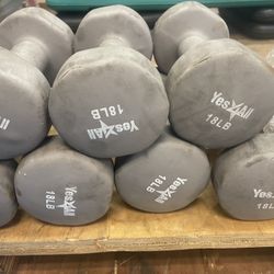 Pair of 18 Lb. Dumbbells 