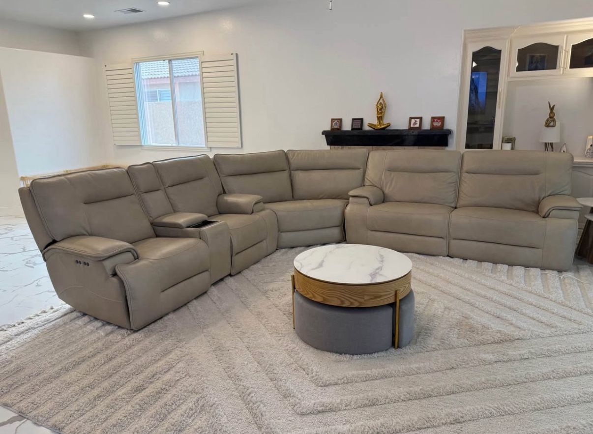 Leather 4 Recliner seat Sectional