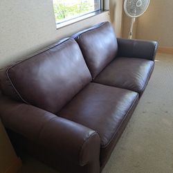 Brown leather couch like new