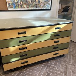 Vintage Set Of drawers On Wheels 