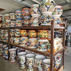 Beautiful and Vibrant Mexican Talavera Pottery, Clay Pots, Spinners, Yard Art, Wall Decoration And More!!