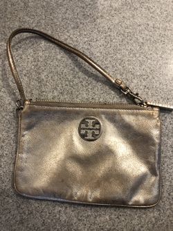 Silver Tory Burch wristlet