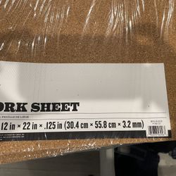 New Sheet Of Cork 12in X22in Sheet