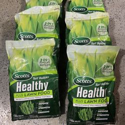 Scotts Turf Builder Healthy Plus Lawn Food, 13.70 lbs. 4,000 sq. ft, 2-in-1 Fungicide and Fertilizer, Withstands Summer Stress
