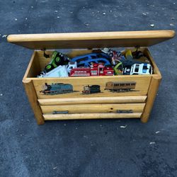 Wooden Boys Toy Box/Nightstand 