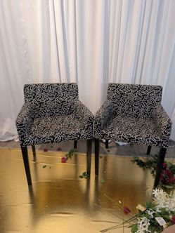 2 beautiful black and white print chairs -DTLA