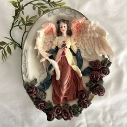 ❤️ Red Rose Angel Wall Plaque (7.5”)