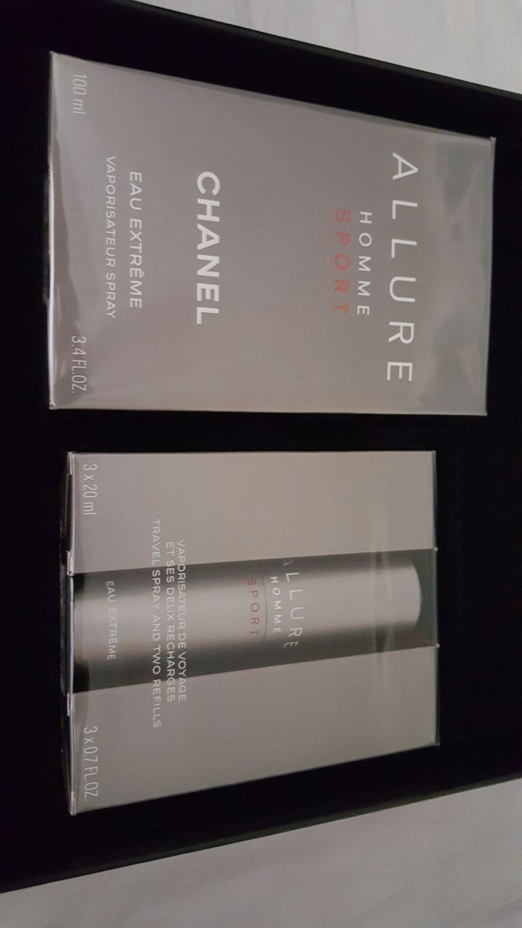 Chanel Allure Homme Sport Eau Extreme Eau De Parfum Travel Spray & Two Refills  3 X 20 ML שאנל אלור ספורט או אקסטרים אדפ 60 מל לגבר- 3X20 מל - טאקס פרי