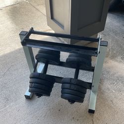 Adjustable Dumbbells And Rack