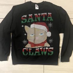 Women’s Christmas Sweatshirt Sweater Santa claws Sz Medium