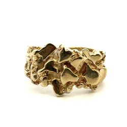 Men’s 14k Yellow Gold Nugget Band Ring Size 8.5 GP3114623
