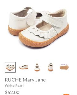RUCHE Mary Jane White Pearl Toddler size 9