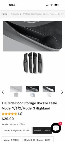Tesla side door organizer/box- Black