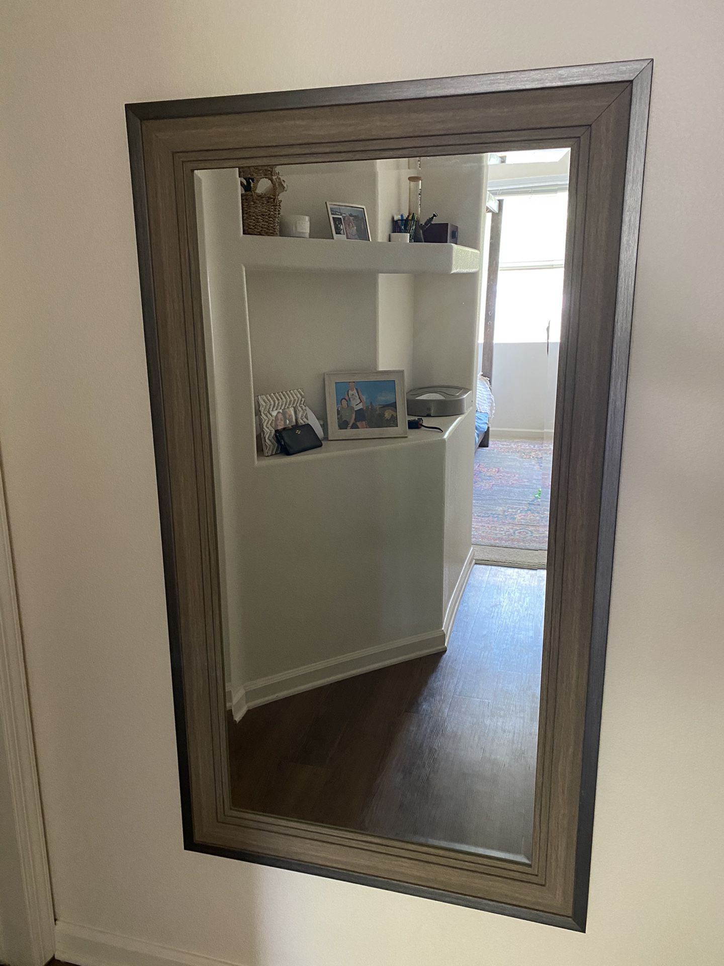 Wood Mirror with Metal Frame