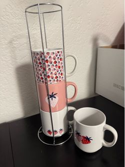 Strawberry themed mug set
