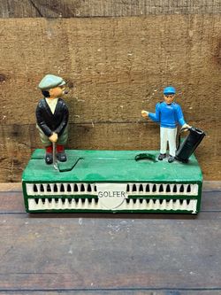 Vintage Cast Iron Golfer Mechanical Bank