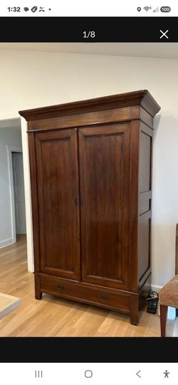 Large Wood Armoire with Double Doors