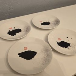 4 Japanese Porcelain Plates - 6 inch