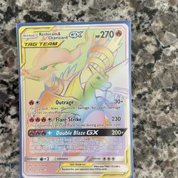 Rainbow Rare Reshiram Charziard Card