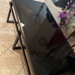 Black Glass And Metal Table 