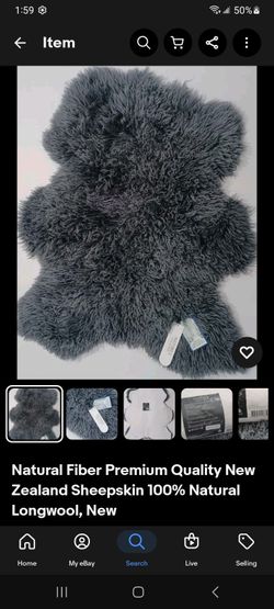 Sheepskin rug blue grey