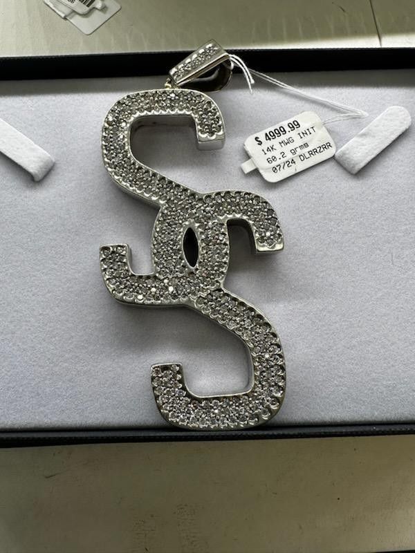 Initial Pendant 14k gold 60.2 grams $3325 plus tax / 3,600 flat