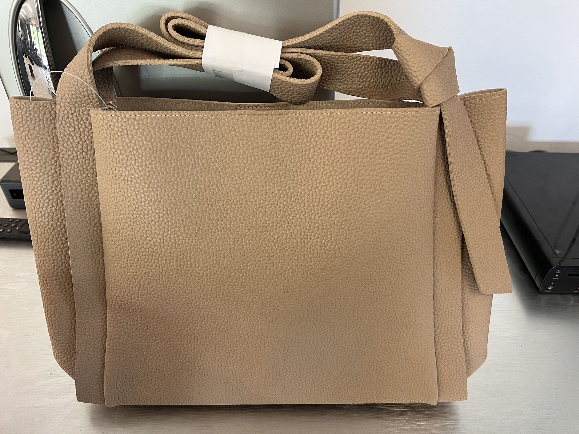Brand New Ulta Purse - Cream Colored - Textured Faux Leather - Size 14x4.5x11