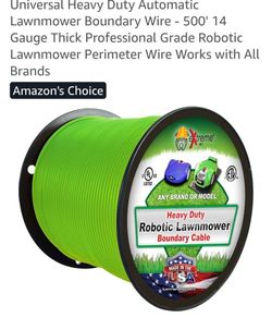 Universal Heavy Duty Automatic Lawnmower Boundary Wire - 500' 14 Gauge Thick Professional Grade Robotic Lawnmower Perimeter Wire Works with All Brands
