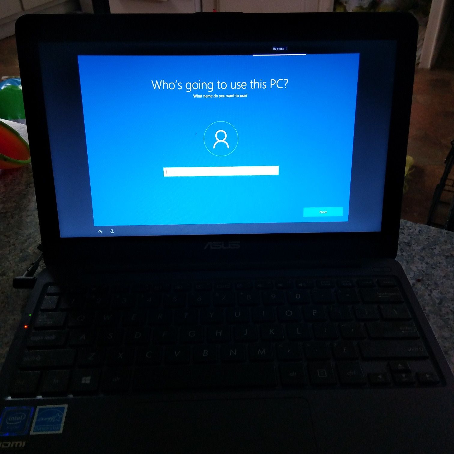 Asus 11.6" laptop