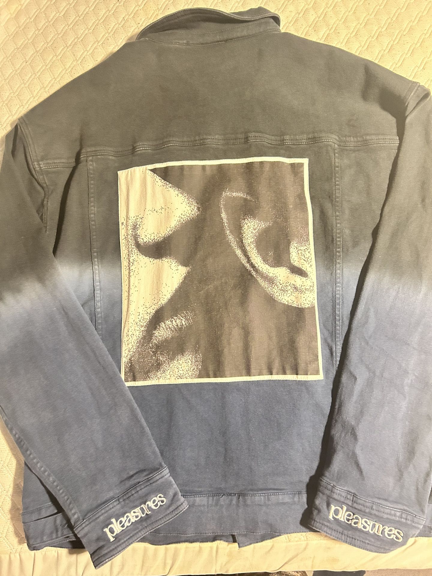 PLEASURES NOW - Stretch Denim Trucker Embroidered Erotic Jacket XXL