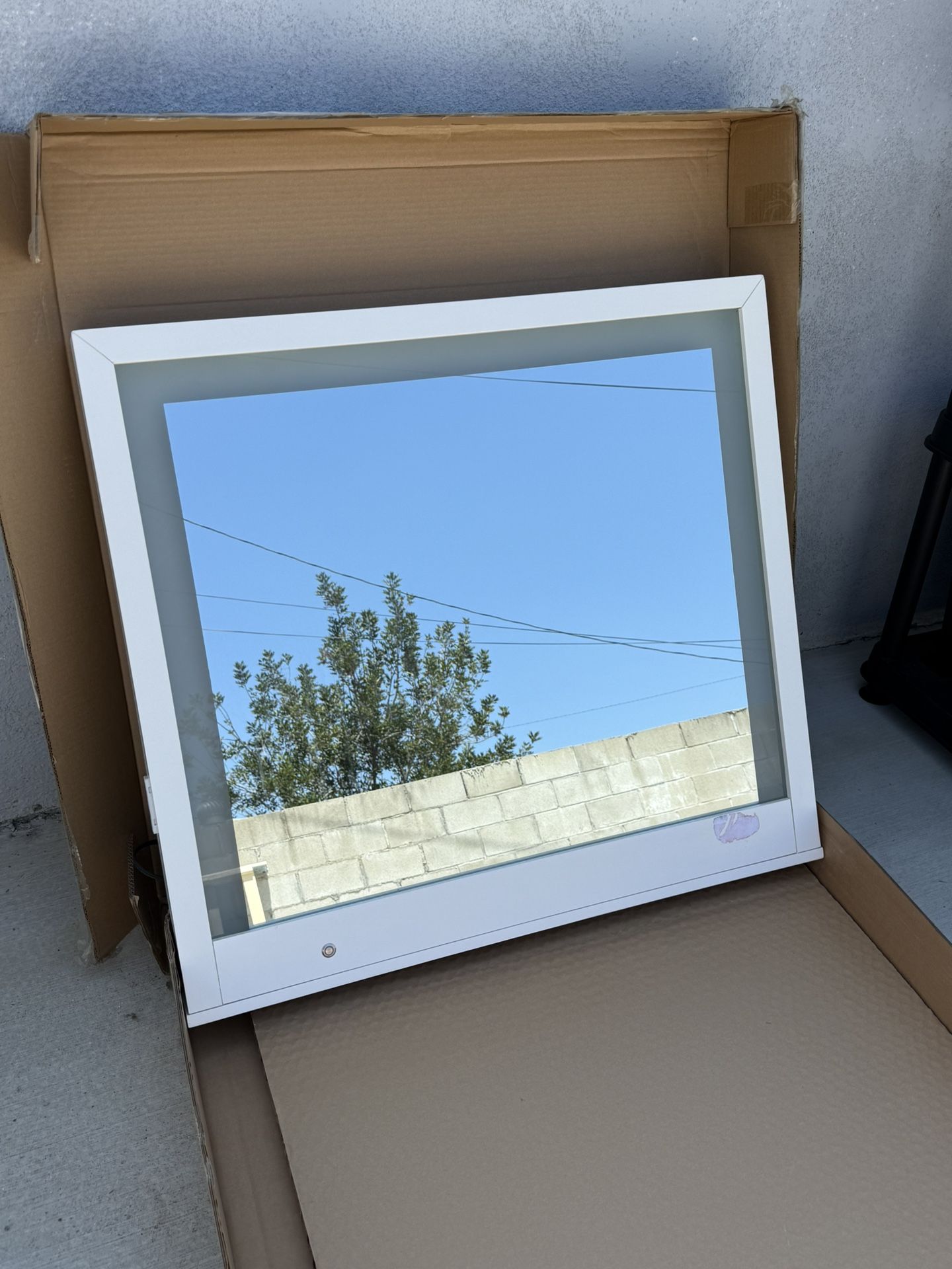 White Vanity Mirror 35” x 32”