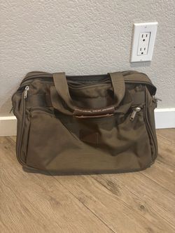 Olive Green Nylon Briefcase Laptop Bag