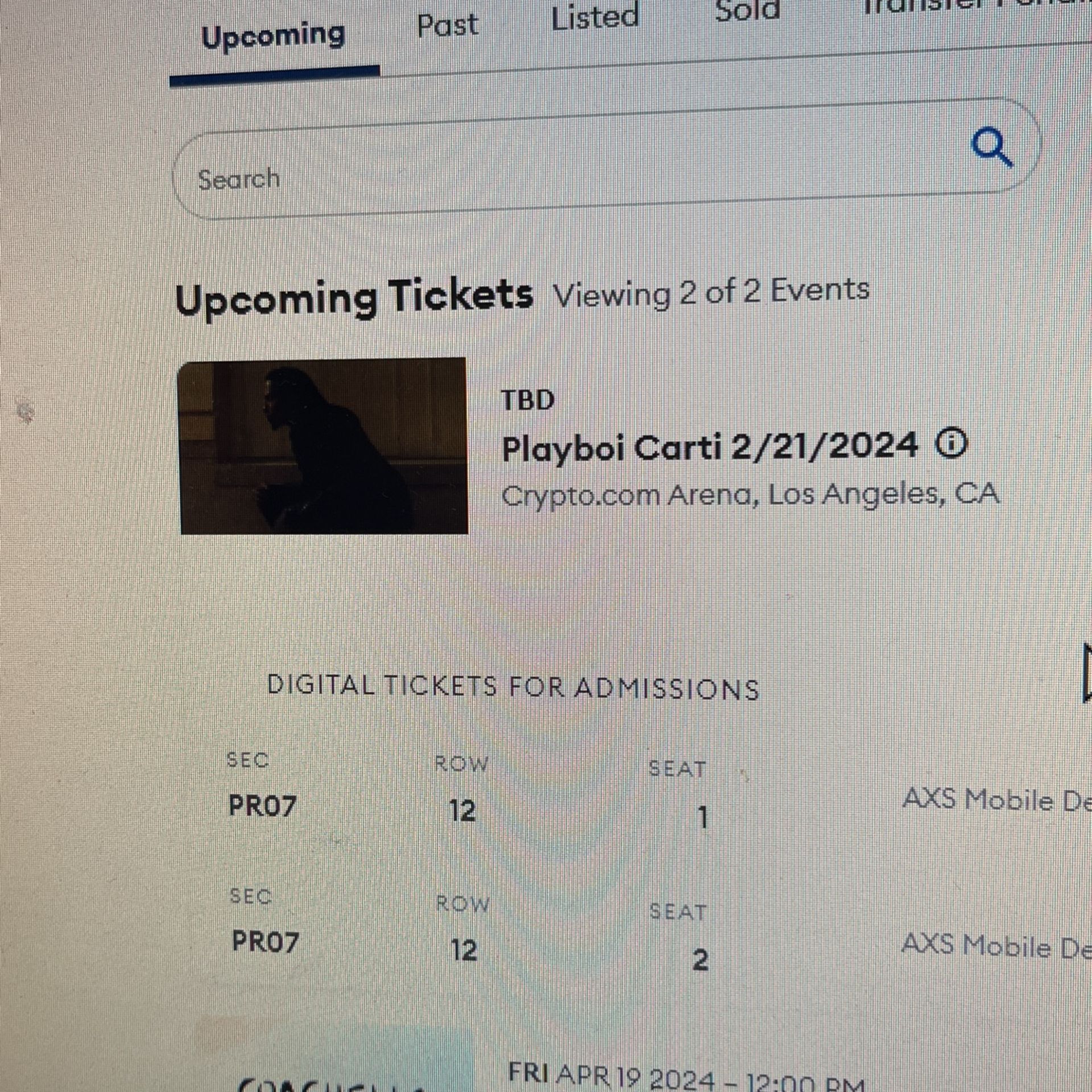 Playboi carti Tickets Crypto Arena Show LA