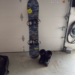 Burton Snowboard And Salomon Boots