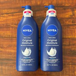 Nivea Original Moisture 48Hr Hydrating Care Body Lotion With Vitamin E: For Normal To Dry Skin; 16.9 oz Each (2 For $13)
