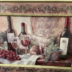 Wine & Grape Themed Painting 