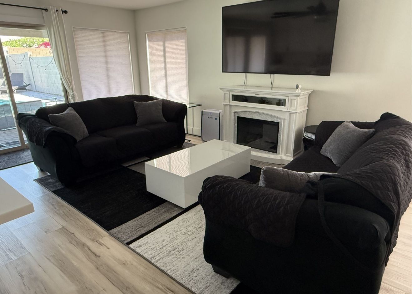 Ashley Furniture Darcy Black Sofa Set (2)