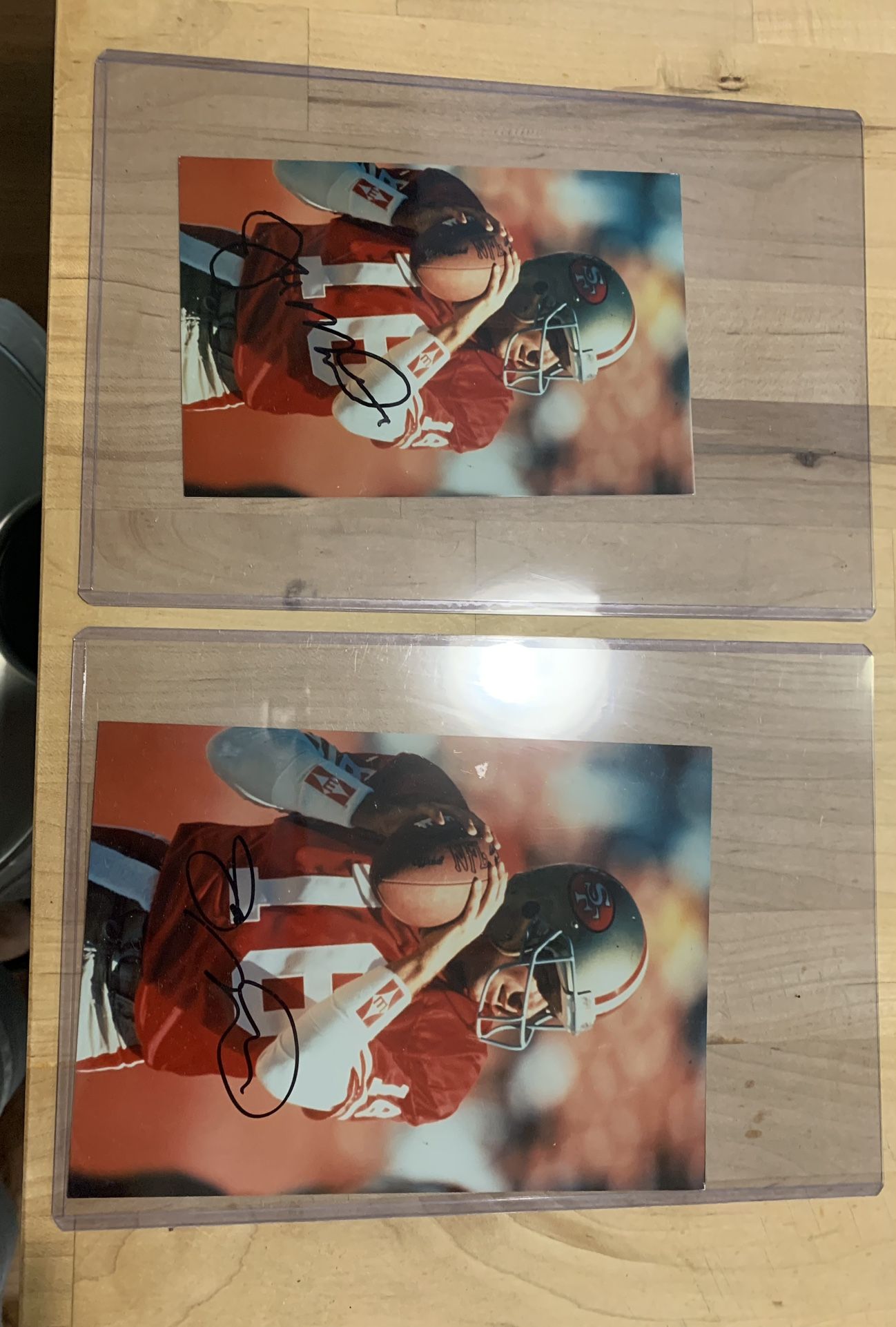 2 Joe Montana Autographed Photos In Case