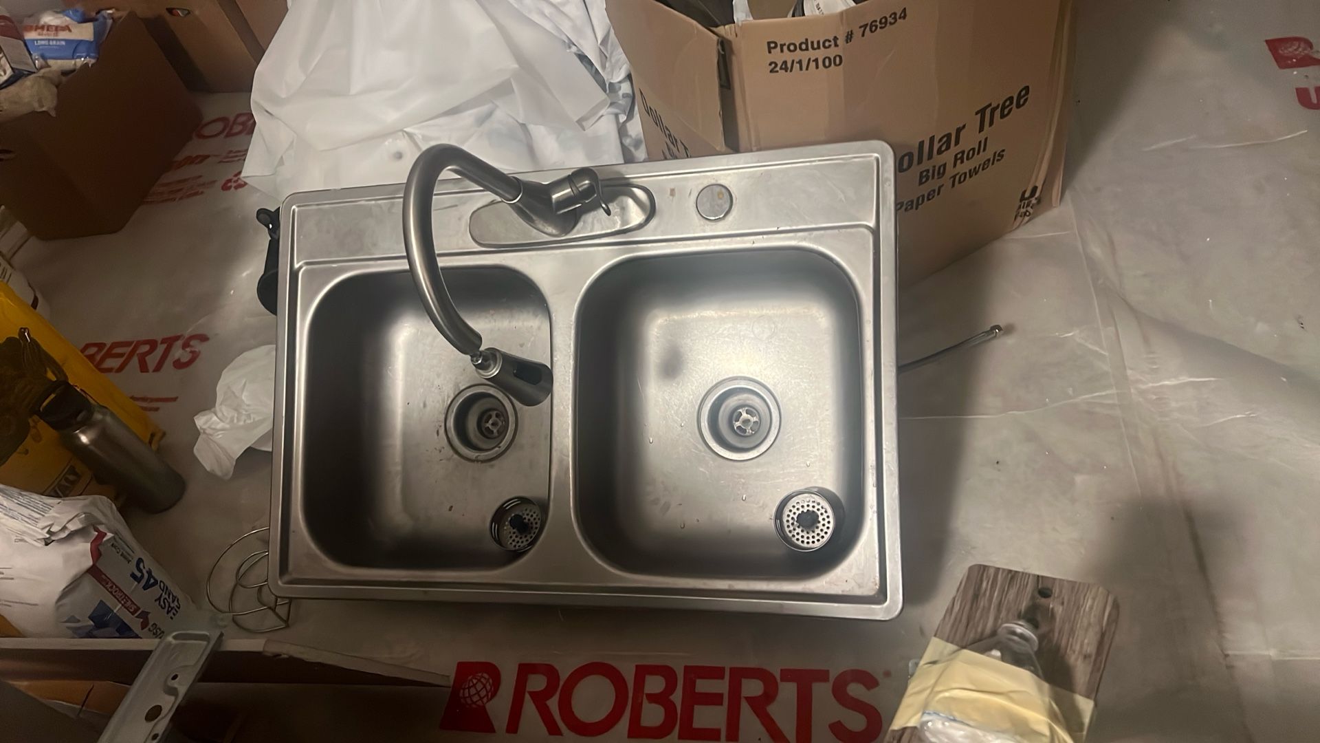 Stainless Steel Double Sink With Faucet