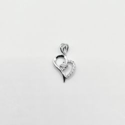 Heart Shaped 14k White Gold Diamond Pendant!!!
