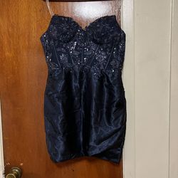 Navy Blue Mini Dress 