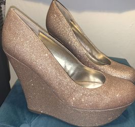 Pink Glittery Wedges