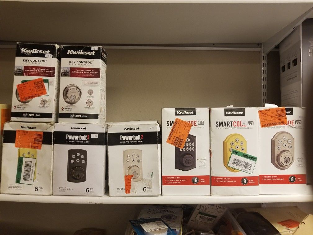 Power bolt and kewikset key pad door locks