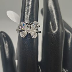 Solid 925 Sterling Silver Butterfly 🦋 Moissanite Ring 🦋 3 Carats Size 5
