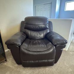 Dark Brown Leather Recliner Chair