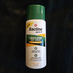 (2 Available) Bactine Max Lidocaine Dry Spray Antiseptic 4oz