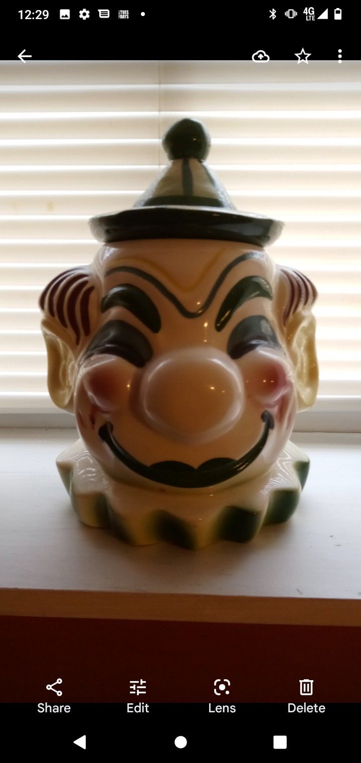 Vintage Clown Cookie Jar