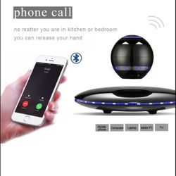 Infinity Orb Magnetic Levitating Speaker Bluetooth 4.0 LED Flash Wireless Floating Speakers with Microphone and Touch Buttons (Black) 
