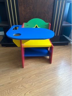 Kids color wooden desk chair