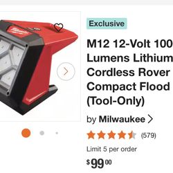 Milwaukee M12 1000 Lumens Flood light